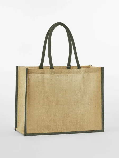 Shopper in Juta con manici in cotone Westford Mill