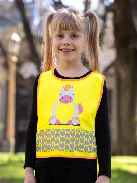 Gilet sicurezza bambino 120 g/m² personalizzabile Korntex Children's Safety Vest Funtastic Wildlife Unicorn