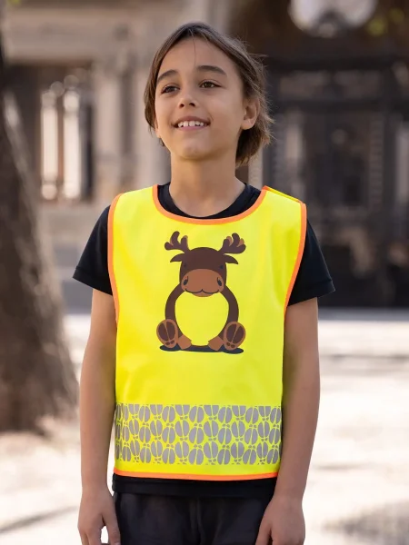 Gilet sicurezza bambino 120 g/m² personalizzabile Children's Safety Vest Funtastic Wildlife Moose