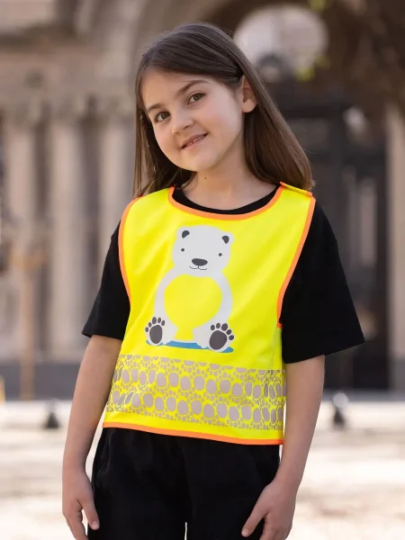 Gilet sicurezza bambino personalizzabile Korntex Children's Safety Vest Funtastic Wildlife Bear
