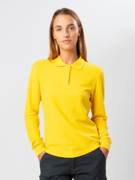 Polo da donna manica lunga personalizzabile Black Spider Evolution Women LS