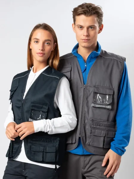 Gilet da lavoro unisex personalizzabile Black S Steel