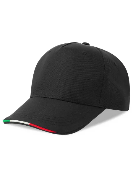 cappello-con-visiera-corta-stile-baseball-a-5-pannelli-atlantis-recy-five-italia-black-13.webp