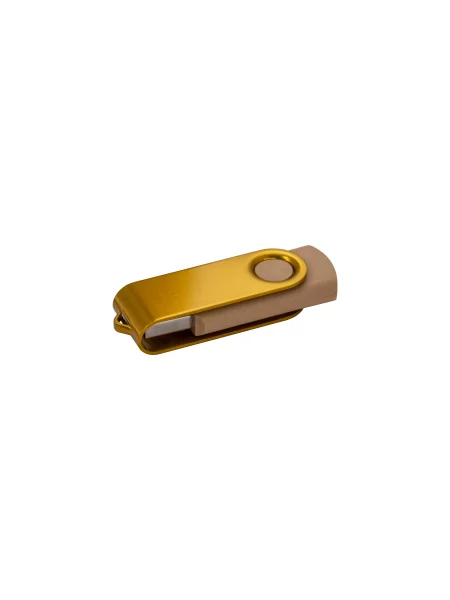 Pendrive usb 4gb girevole in paglia di grano e resina