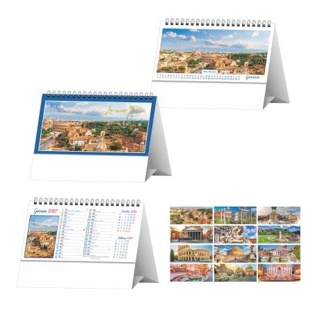 Calendario Roma Illustrato da Tavolo personalizzabile 19 x 14,5 cm