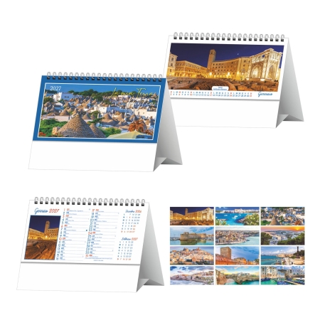 Calendario Puglia Illustrato da Tavolo personalizzabile 19 x 14,5 cm