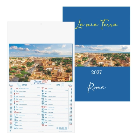 Calendario Roma Illustrato Trimestrale personalizzabile 31 x 53 cm