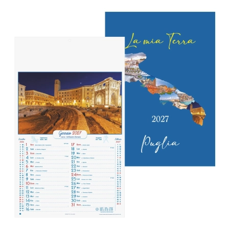 Calendario Puglia Illustrato trimestrale personalizzabile 31 x 53 cm