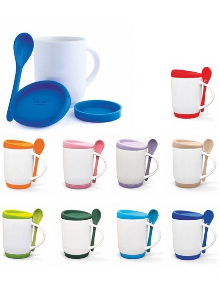 Tazza in ceramica con ucchiaio personalizzabile Ardea 360 ml