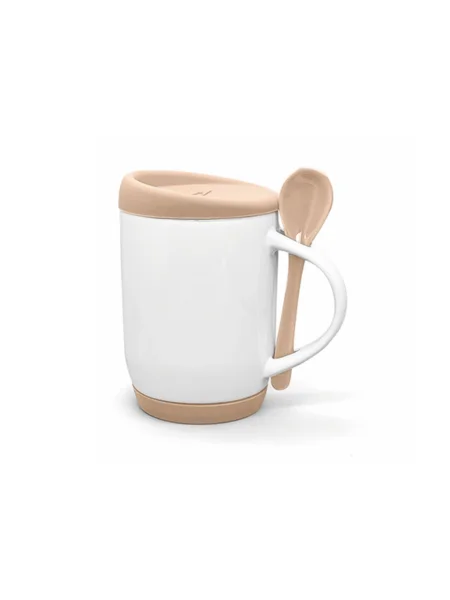 Tazza con cucchiaio in ceramica personalizzabile Ardea da 360 ml