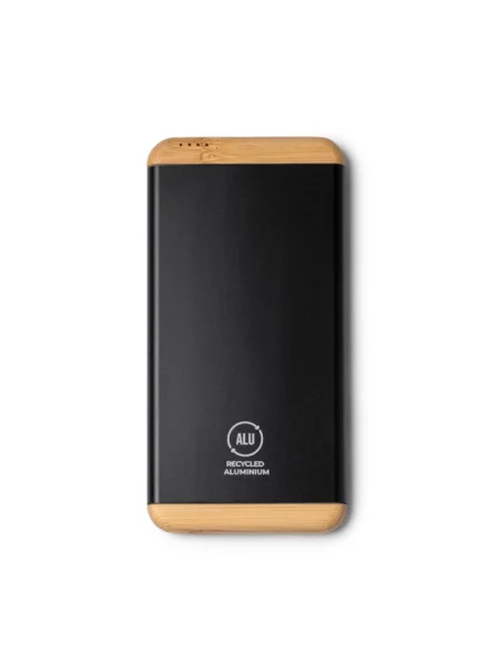 Power bank ecologico 5000 mAh in alluminio riciclato e bamboo Labe