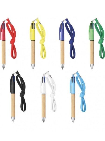 Penna multicolore con laccetto personalizzabile Seva