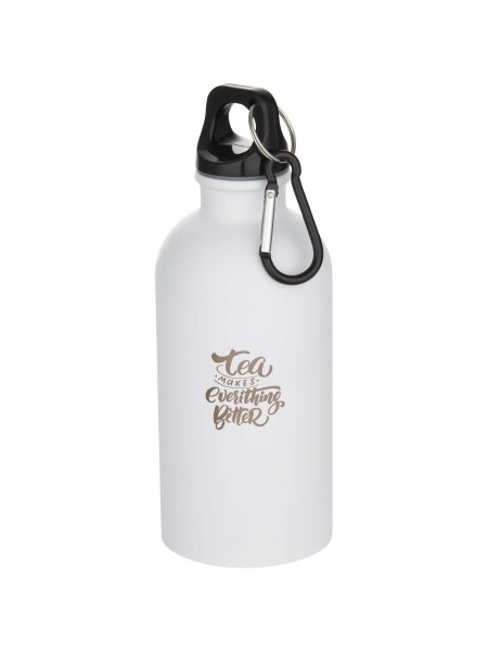 Borraccia da 400 ml in acciaio inossidabile certificato RCS a parete singola con moschettone Oregon