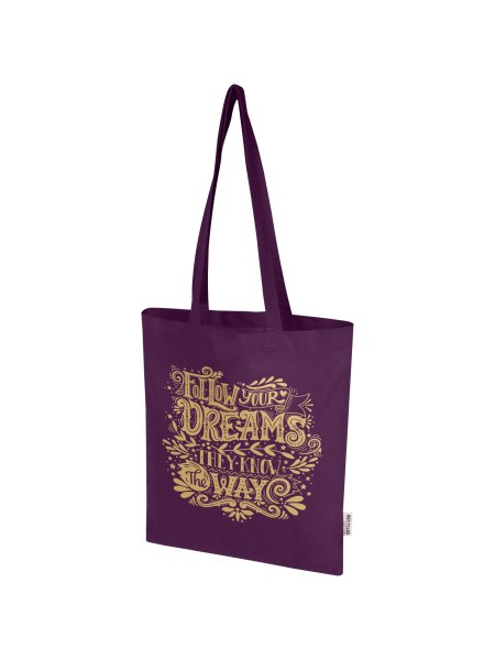 Tote bag in cotone riciclato certificato GRS da 140 g/m² Madras Blend - 7L