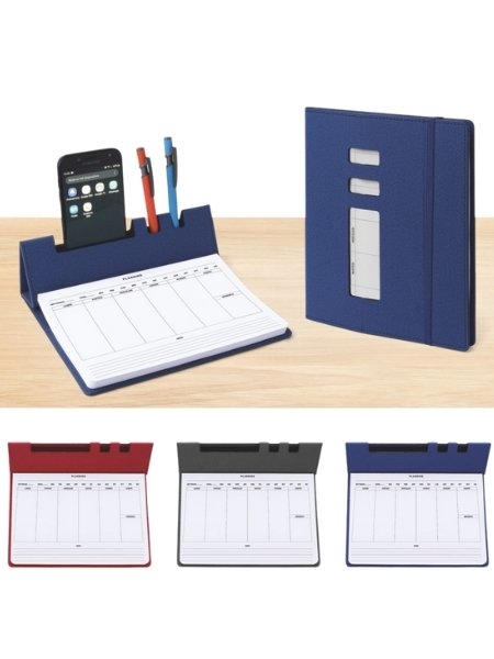 Planning da tavolo perpetuo con porta cellulare personalizzabile Rolo