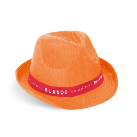 Cappello modello fedora in PP con nastro bianco Manolo Poli