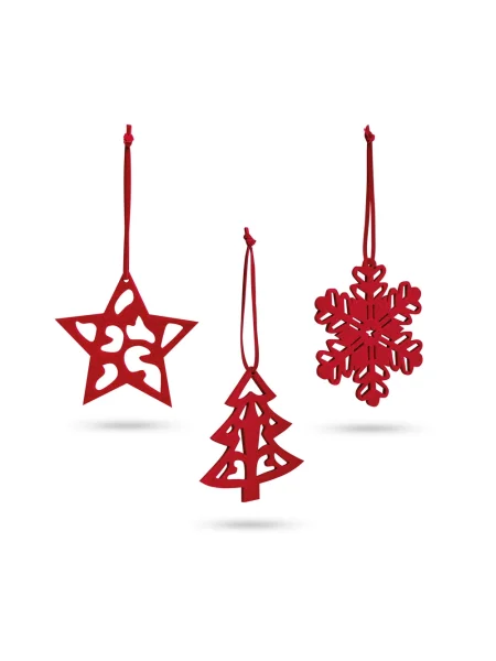 Set di 3 decorazioni natalizie varie in feltro DARIO