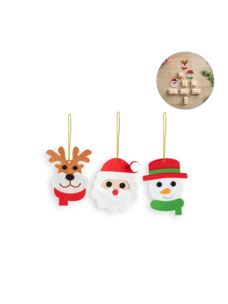 Set 3 decorazioni di Natale in feltro disegni vari DEER