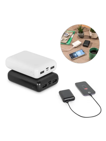 Power bank 10'000 mAh in ABS riciclato LEAKEY 10