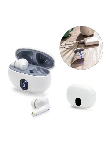 Auricolari wireless con 4 ore di autonomia in ABS riciclato CAETANO