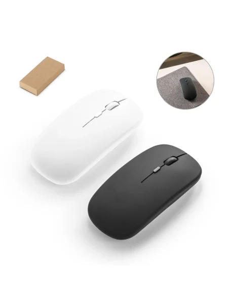 Mouse wireless con batteria da 500 mAh in ABS riciclato KHAN
