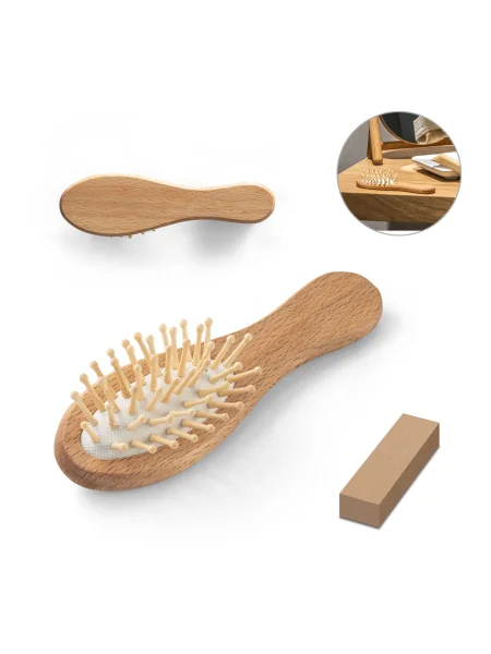 Spazzola per capelli in legno con denti in bambù DERN