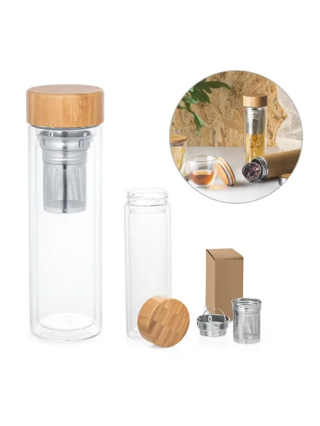 Borraccia in vetro borosilicato con infusore da 490 ml MAKAROVA
