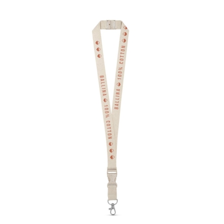 Lanyard 100% cotone con moschettone e fibbia removibile BALLINA