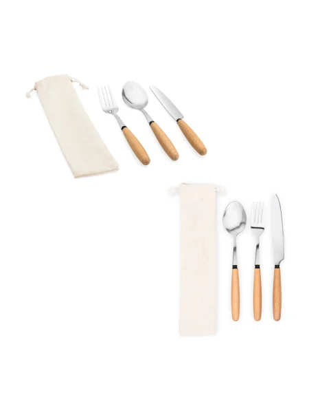 Set di posate da 3 pezzi in legno di acacia BOULUD