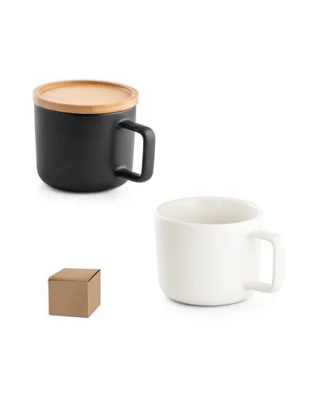 Tazza in ceramica da 220 mL con tappo e base in bambù FANGIO