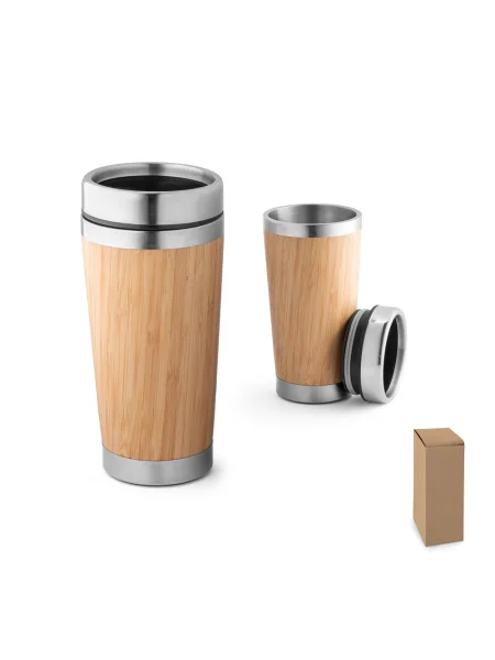 Bicchiere da viaggio in bambù e acciaio inox 500 ml PIETRO