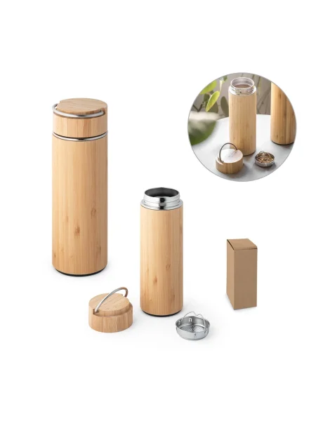 Borraccia termica in bambù e acciaio inox 440 ml SOW