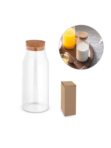 Borraccia in vetro con tappo in sughero da 800 ml JASMIN 800
