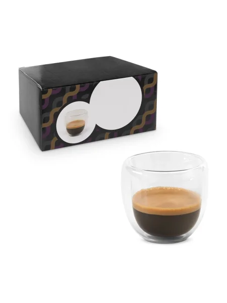 Set da caffè in vetro borosilicato con 2 tazze EXPRESSO