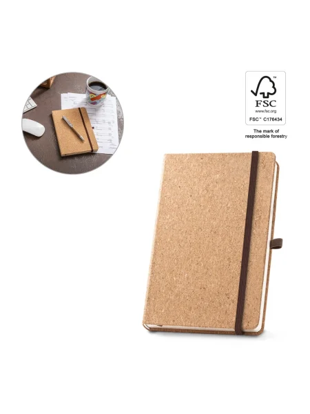 Block notes A5 in sughero con pagine lisce in materiale certificato FSC™ HAWKINS A5