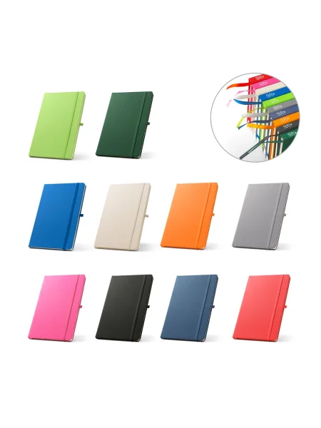 Block notes A5 in poliestere riciclato con fogli a righe ANNE