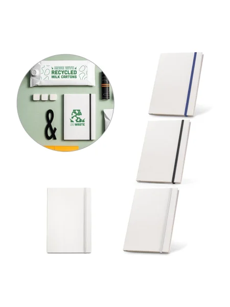 Blocco note A5 realizzato con cartoni del latte riciclati MILKY