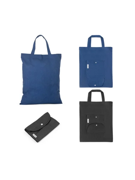 Borsa pieghevole in cotone riciclato e poliestere (140 g/m²)