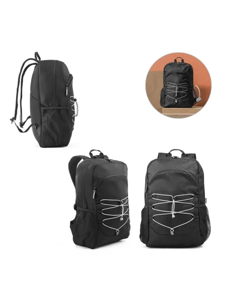 Zaino porta pc in poliestere riciclato con elementi riflettenti DELFOS BACKPACK