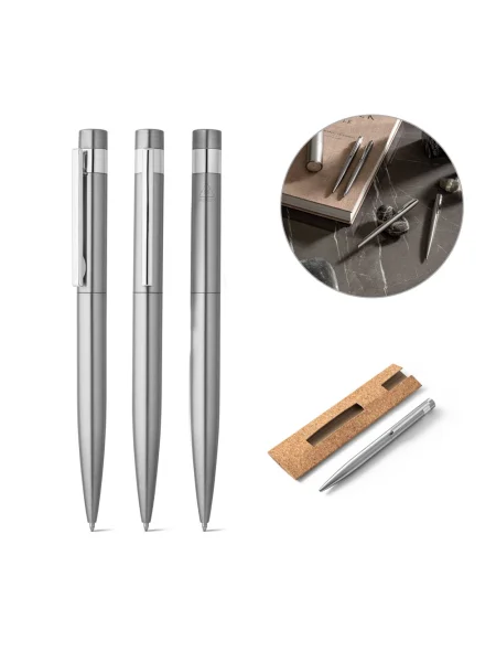 Penna a sfera con corpo in acciaio inossidabile con clip ALEXA.