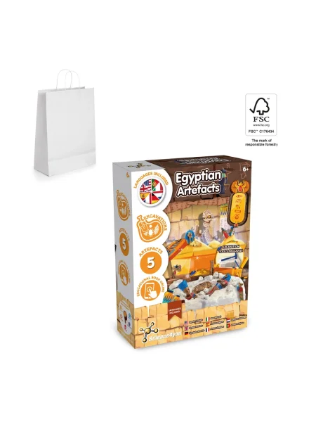 Gioco educativo Scavi dell'Antico Egitto con sacchetto regalo FSC™ in carta kraft 90 g/m²