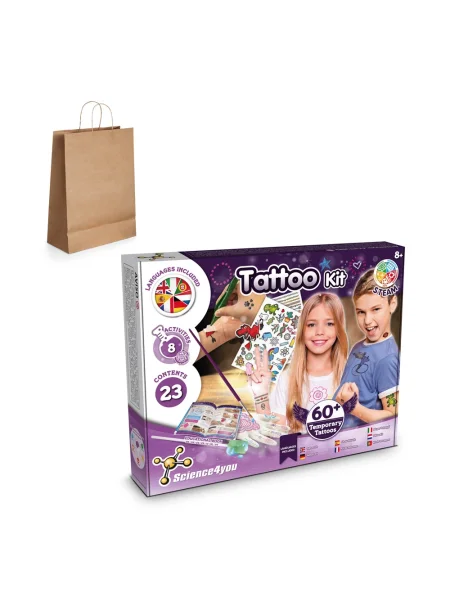Gioco educativo sacchetto regalo in carta kraft Tattoo Factory Kit III