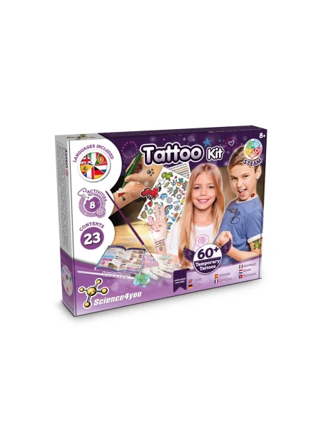 Gioco educativo con tatuaggi temporanei per bambini Tattoo Factory Kit I.
