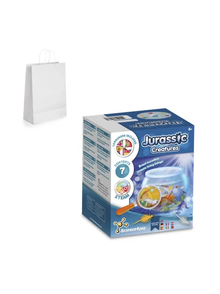 Gioco educativo fornito con un sacchetto regalo in carta kraft (90 g/m²) Jurassic Pets Kit III.