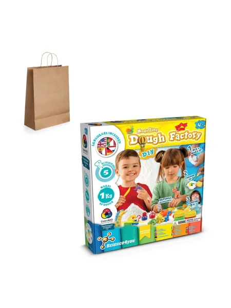 Gioco educativo con plastilina sacchetto regalo in carta kraft Modeling Dough Factory Kit IV