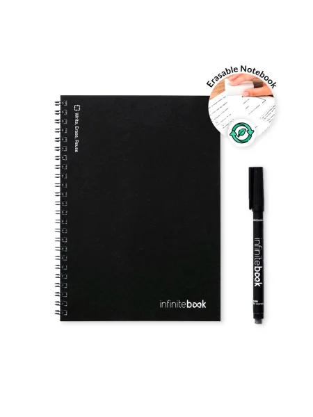 Block notes A5 con copertina flessibile e 15 pagine bianche stile lavagna bianca INFINITEBOOK LINED A5.