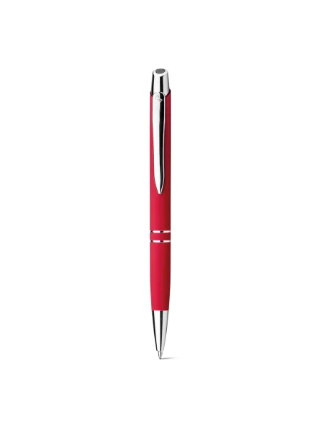 Penna a sfera in alluminio con finitura gommata e clip