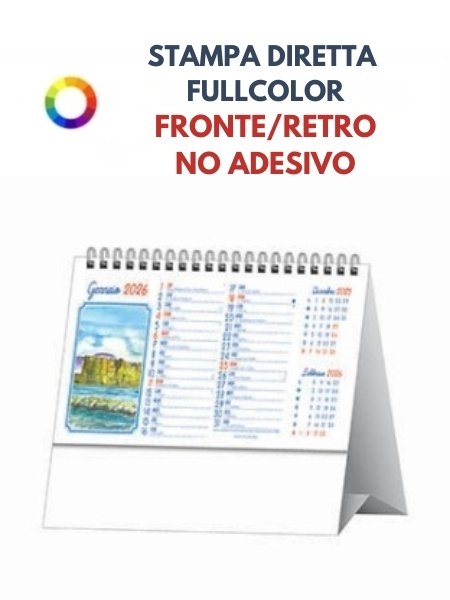 Calendario da tavolo personalizzato Acquerello Napoletano 14,5 x 19 cm