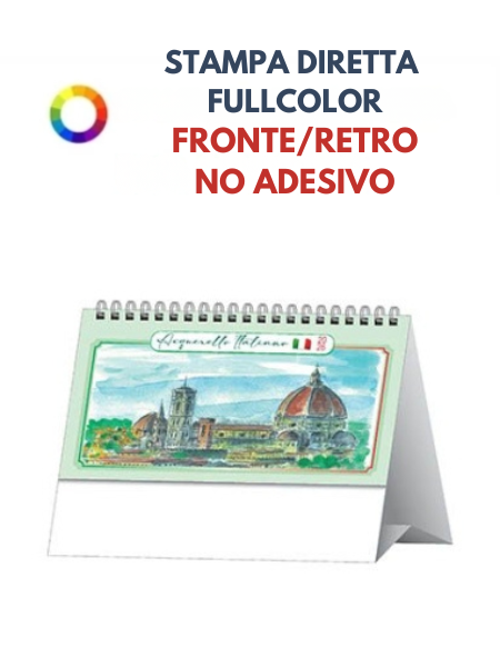 Calendario da scrivania personalizzato Acquerello Italiano 14,5 x 19 cm