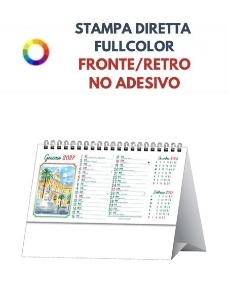 Calendario da scrivania personalizzato Acquerello Italiano 14,5 x 19 cm
